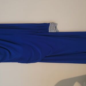 Betsey Johnson Royal Blue Long Sleeve Dress with Silver Accents